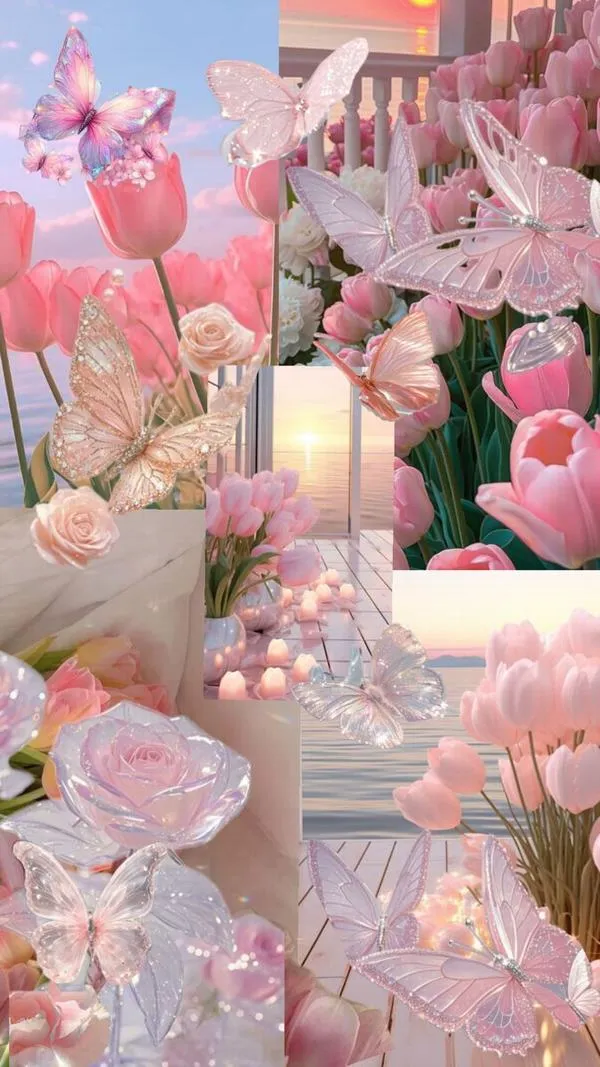 17 Bàn nến và hoa tulip Ảnh wallpaper, tông pastel hợp không gian học tập nhẹ nhàng