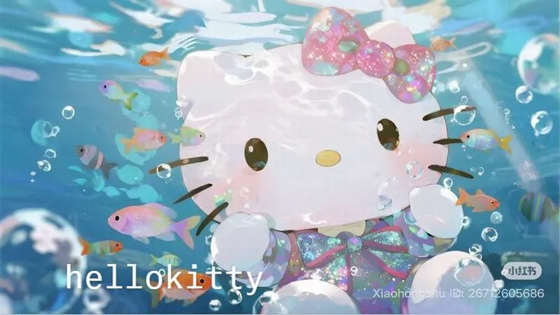 18 Ảnh nền iPad Hello Kitty tông sáng, chừa vùng trống cho icon, nhìn gọn và tiện sắp xếp ứng dụng