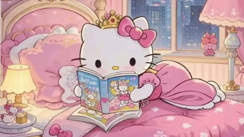 19 Tải ảnh nền iPad phong cách Hello Kitty tối giản, hợp đặt widget lịch nhìn sạch và dễ theo dõi