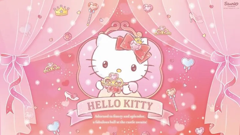 21 Dùng ảnh nền Hello Kitty tối giản, đồng bộ màu với icon pack dễ thương, màn hình nhìn sáng sủa