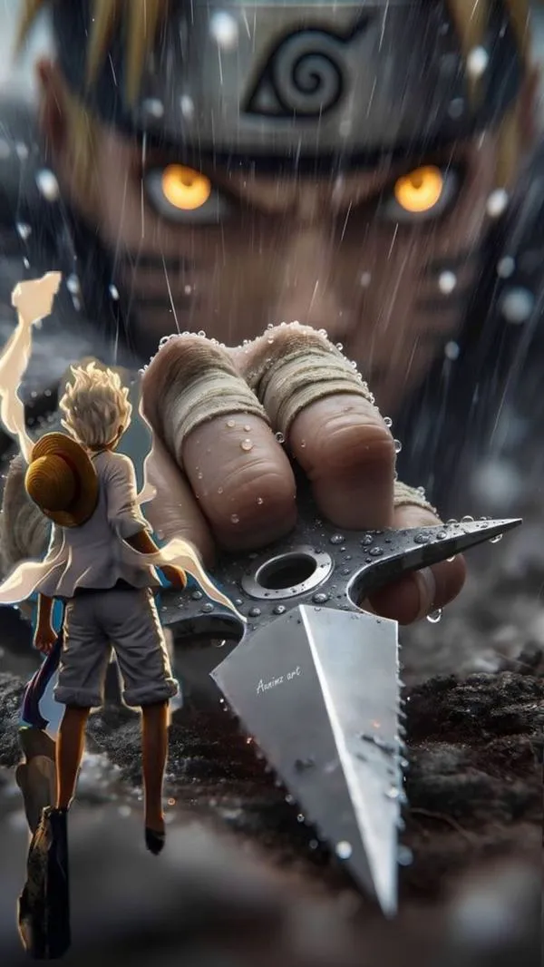 2 Ảnh nền nhân vật cầm phi tiêu, ios 18 hợp hiển thị, ánh mắt nổi bật, cảm giác căng.