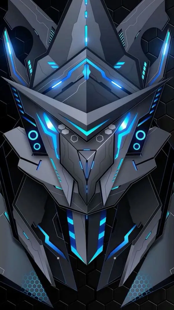 17 Ảnh nền mặt giáp xanh góc cạnh, đường nét gọn, phong cách tương lai, nhìn lạnh và chất.