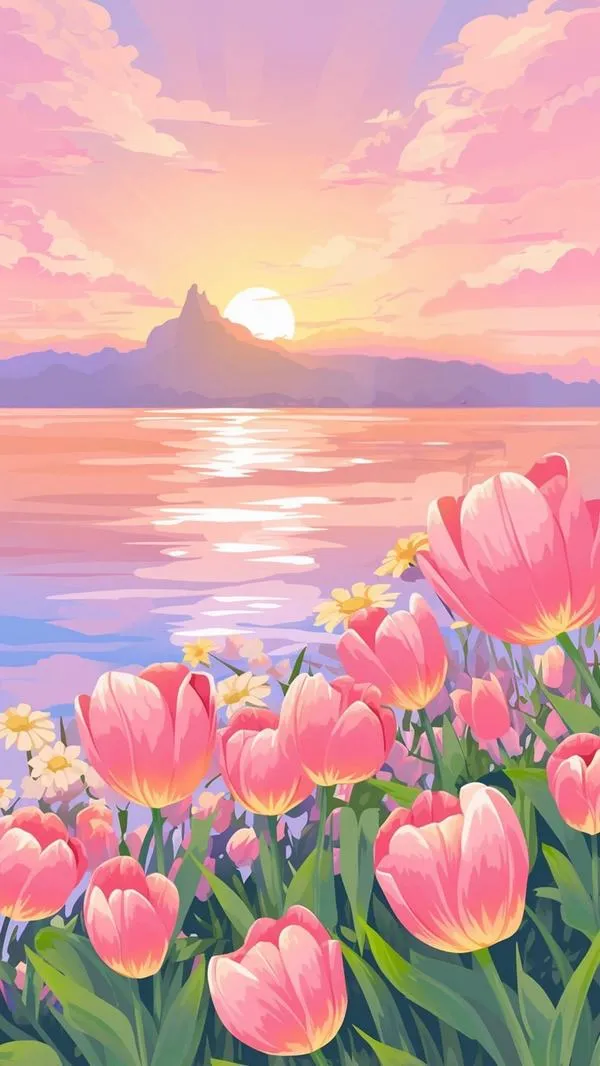 49 Tulip hồng ngầu với nền tối, tương phản sâu giúp hoa bật lên rõ ràng