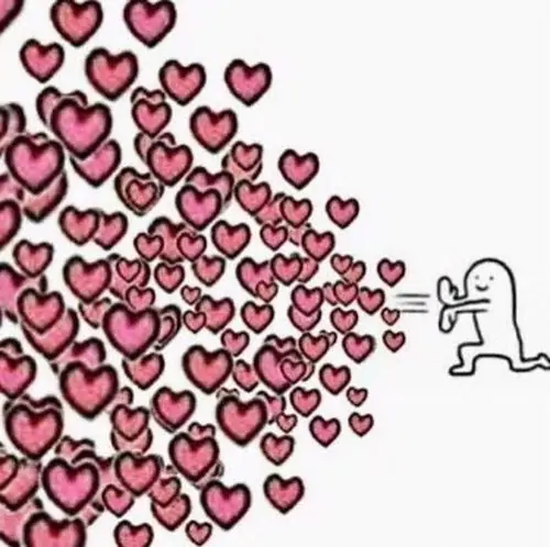 2 Mèo trắng ló đầu sau mảng tim hồng dày kín, đôi mắt ngơ ngác và thân hình bé xíu làm khung ảnh sáng bừng kiểu phản hồi nội dung đáng yêu rất mềm