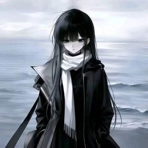 79 Ảnh Avatar Đen Trắng Anime Nữ Buồn với ánh mắt xa xăm cùng không gian tĩnh lặng