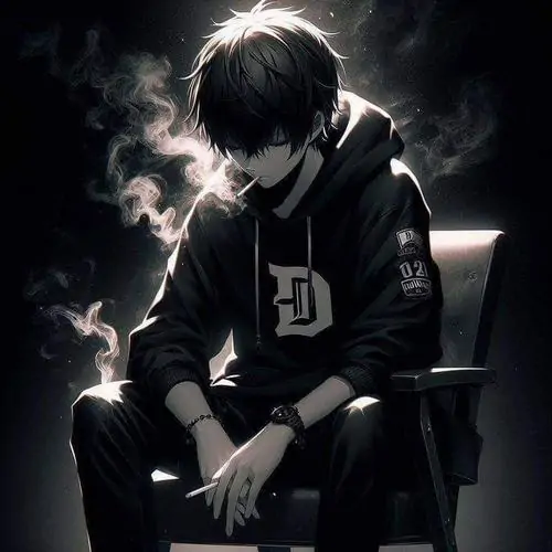 44 Nhân vật nam trong hình đứng giữa trời tuyết mỏng, khăn quàng tối ôm cổ, hàng mi ướt và sắc xám phủ nền làm hình nền cá nhân nam anime cô độc thêm phần đẹp