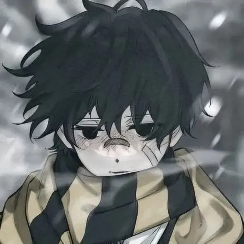 52 Cậu trai anime đứng dưới mái hiên tối, áo khoác đen thấm mưa ở vai, đầu hơi cúi và khóe mắt mỏi làm khung anime nam buồn trở nên đẹp theo kiểu lặng