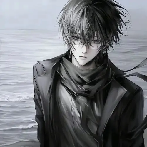 37 Tải ảnh avatar chàng trai anime đứng bên bờ sông lúc tối, vai áo ướt mưa, mắt nhìn xuống mặt nước và mái tóc rối làm bức ảnh diện mạo hoạt hình nam u sầu trông thật hơn