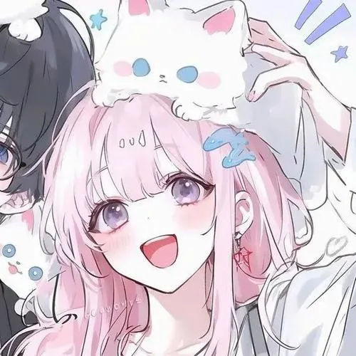 12 Cô gái tóc hồng mặc áo thú bông trắng, mắt sáng và miệng cười rộng như vừa được gọi tên, làm ảnh đại diện nhìn vừa ngọt vừa cute theo kiểu anime