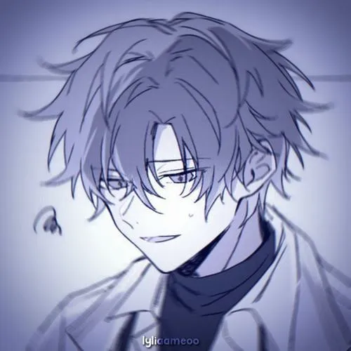 48 Chàng trai tóc xám xanh cười mỏng, cổ áo tối ôm gọn và nền sáng nhẹ khiến ảnh nam trông trẻ, hợp ai thích cảm giác ngầu vừa phải và sạch mắt