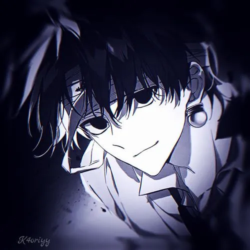 31 Hình đại diện cá tính chàng trai tóc đen khép mắt cười mỏng, khuyên tai dài và áo tối làm ảnh nam có vẻ lạnh, hợp người mê nét đẹp gọn cùng phong cách cá nhân