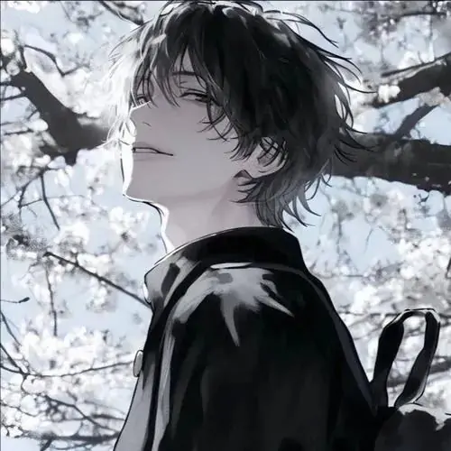 54 Cậu trai anime cầm điện thoại bên lan can chung cư, tóc rũ xuống mắt và cằm hơi hạ thấp, phông nền thành phố mờ sáng làm ảnh profile nam anime sâu mà vẫn tự nhiên