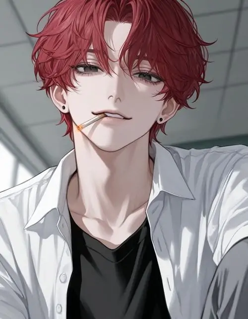 55 Ảnh profile nam anime nhân vật đeo khẩu trang đen ngồi trong quán tiện lợi khuya, tay xoay ly cà phê lạnh và mắt nhìn nghiêng, mái tóc che mắt giúp gương mặt tĩnh và hợp làm avatar