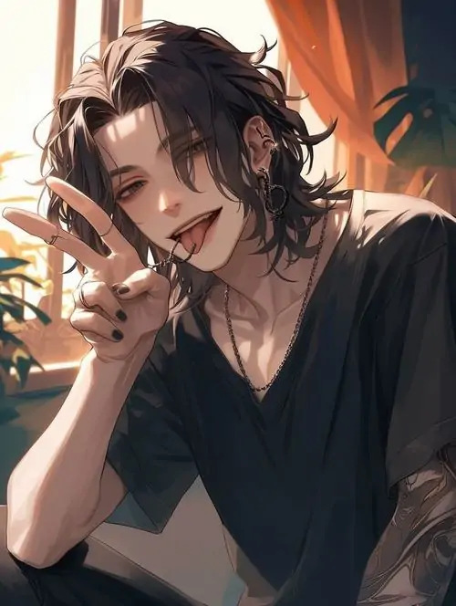 33 Hình đại diện chàng trai tóc bạc đứng trước rèm cửa xanh xám, sơ mi sẫm cài kín cổ và ngón tay giữ cổ tay bên kia, bố cục một phần ba giúp gương mặt tĩnh mà không khô