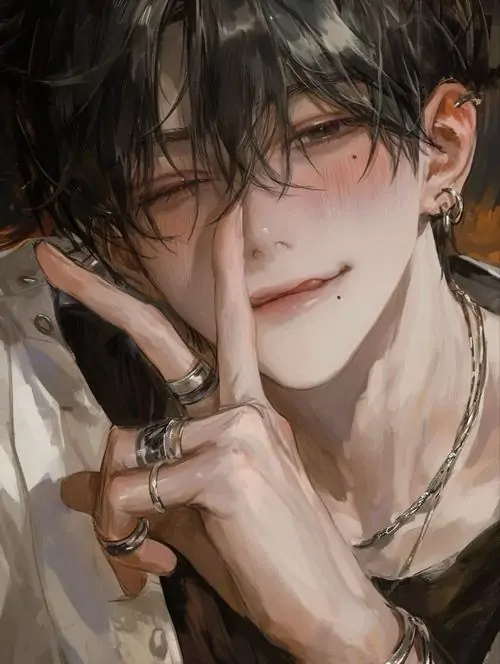 37 Ảnh avt Facebook cậu trai anime mặc vest đen ngả lưng vào cửa kính cao ốc lúc trời sẩm, cổ áo chỉnh phẳng và mắt nhìn nghiêng, phông nền mờ giữ ảnh đại diện nghiêm mà sang