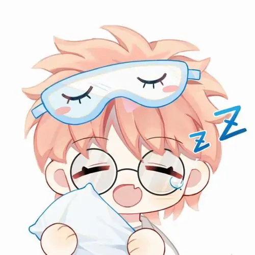 56 Nhân vật nam tóc nâu khói tựa vào giá đựng ô ở cửa hàng tiện lợi, tay cầm hộp sữa và mắt hơi ngái ngủ, bức hình đẹp theo kiểu sinh hoạt thường ngày