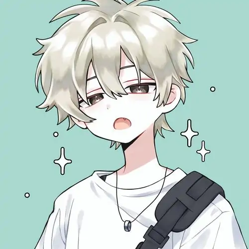 44 Nhân vật tóc trắng tro bước trên cầu vượt lúc hoàng hôn, tay xách túi giấy và áo khoác mỏng bay nhẹ, tổng thể đẹp và hợp làm hình đại diện nam cho người thích khung phố