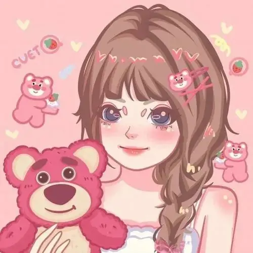 34 Gấu pixel màu nâu đậm đeo tai nghe lớn, ngồi trước màn hình xanh lam và gõ bàn phím liên tục, hợp làm hình đại diện gấu nhỏ cho người mê góc chơi game