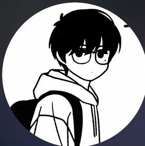 40 Thanh niên đeo kính cận mặc áo trắng đeo ba lô đứng nhìn nghiêng trong khung tròn đen trắng tạo ra một chất nghệ thuật cổ điển.