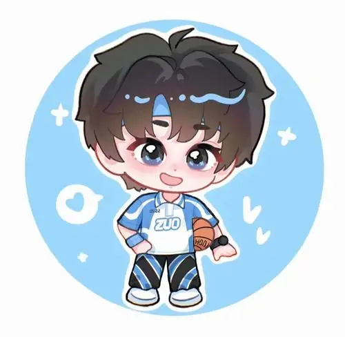 35 Hình profile cậu bé tóc đen đeo băng đô xanh đứng trong vòng tròn xanh dương tạo nên một bố cục một phần ba rất thuận mắt.