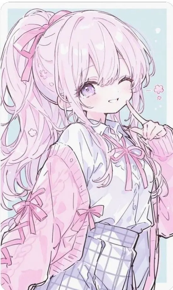 15 Dưới lớp ánh sáng mềm phủ đều khung hình, ảnh anime nữ tóc hồng hiện lên êm mắt, cô ngồi đọc sách và thả lỏng bờ vai.