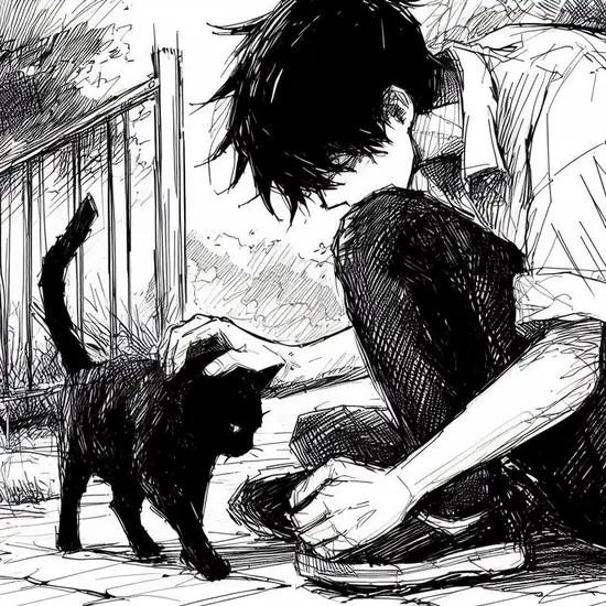 1 Mái tóc rối của L Lawliet phủ xuống trán, khuôn mặt trắng nhạt nổi trên nền đen và đôi mắt nhìn thẳng.