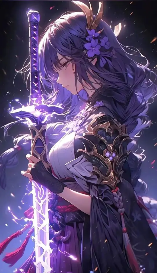 89 Ảnh Anime Ngầu Lòi Nữ hiện đại với katana áo khoác và thần thái cực cháy