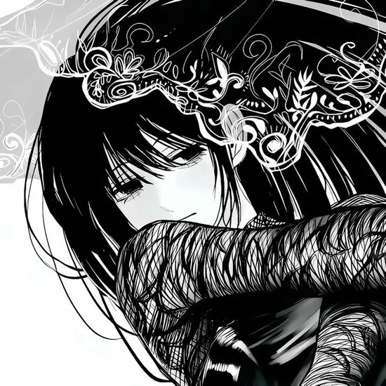 5 Một tranh ký họa ghi lại nữ anime đang buộc tóc, tay nâng cao nhẹ và bóng cổ đổ xuống áo trắng.