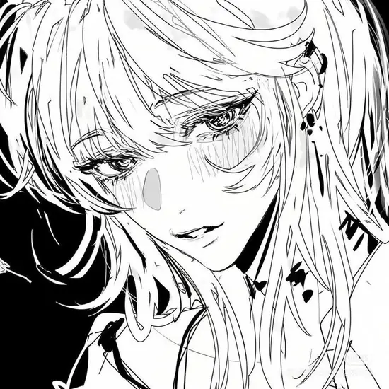 9 Chiếc váy đen phủ qua gối, nữ anime ngồi trên sàn gỗ sáng với bàn tay đặt ngay ngắn trước chân.