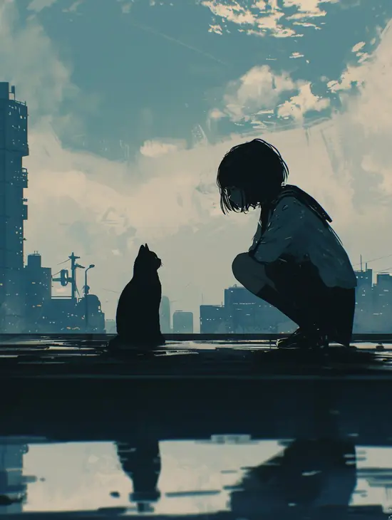 79 Ảnh Anime Nữ Buồn Khóc trong căn phòng vắng ánh mắt xa xăm và gam màu tối xám