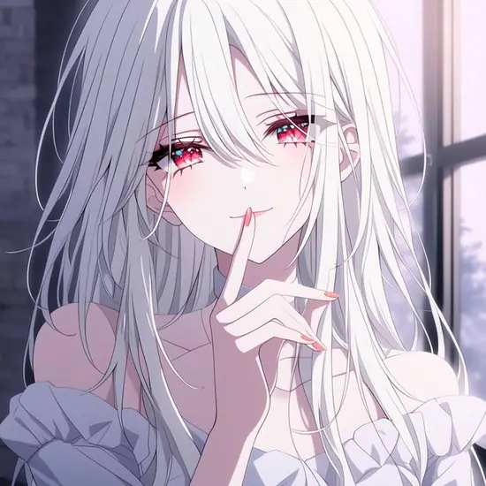 77 Ảnh Anime Nữ Tóc Trắng phong cách cổ tích với nền tuyết trắng và váy áo bồng bềnh
