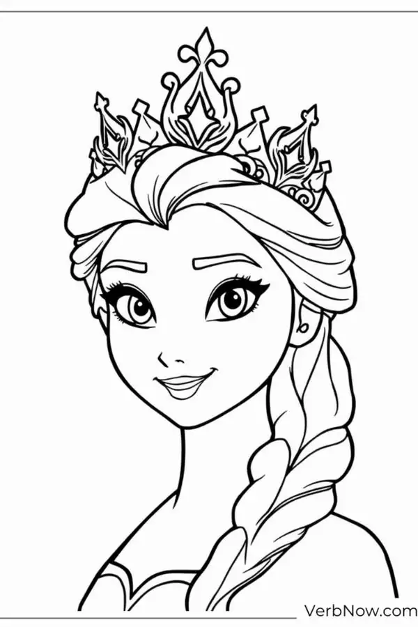 9 Elsa hiện ở góc chân dung với vương miện lớn, mái tóc tết lệch và đôi mắt to nhìn rất rạng rỡ.