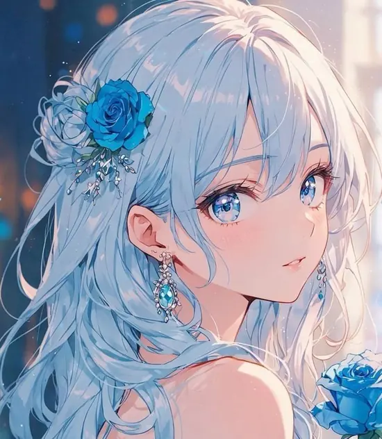 99 Ảnh Anime Nữ Màu Xanh Dương Đẹp với váy thủy thủ, hoa lam và nét vẽ mềm mại