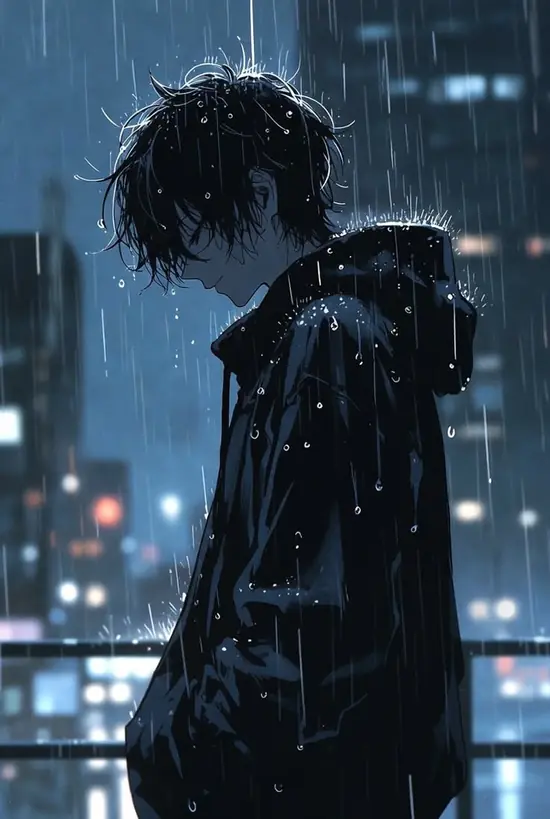 99 Ảnh Anime Nam Buồn Khóc trầm lặng tay siết nhẹ và bối cảnh đêm vắng