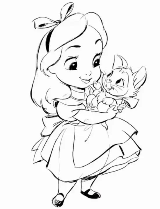 4 Belle chibi ôm quyển sách trước váy vàng, nụ cười hiền làm mẫu công chúa chibi Disney trông dịu dàng và dễ tô