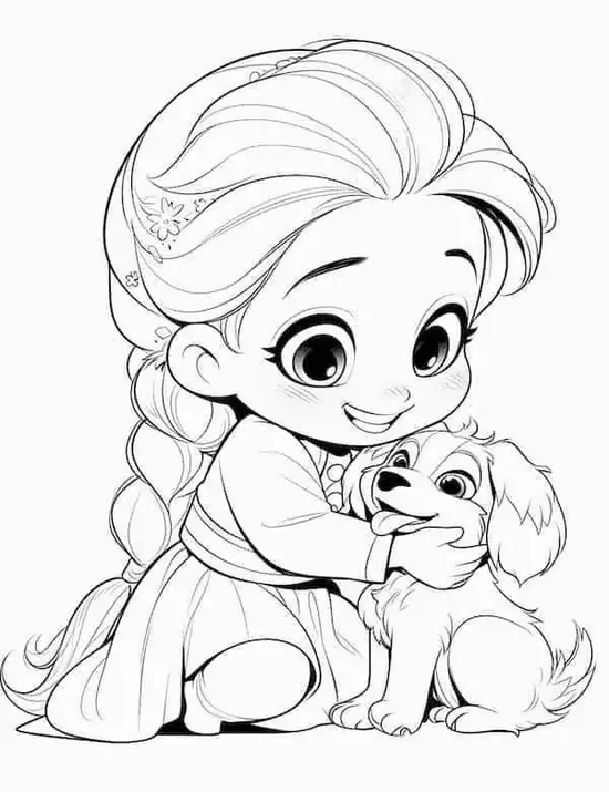 20 Chi tiết váy nhỏ gồm nơ eo, tầng bèo và tay áo phồng, phù hợp line art công chúa Disney đáng yêu cho bé thích màu pastel