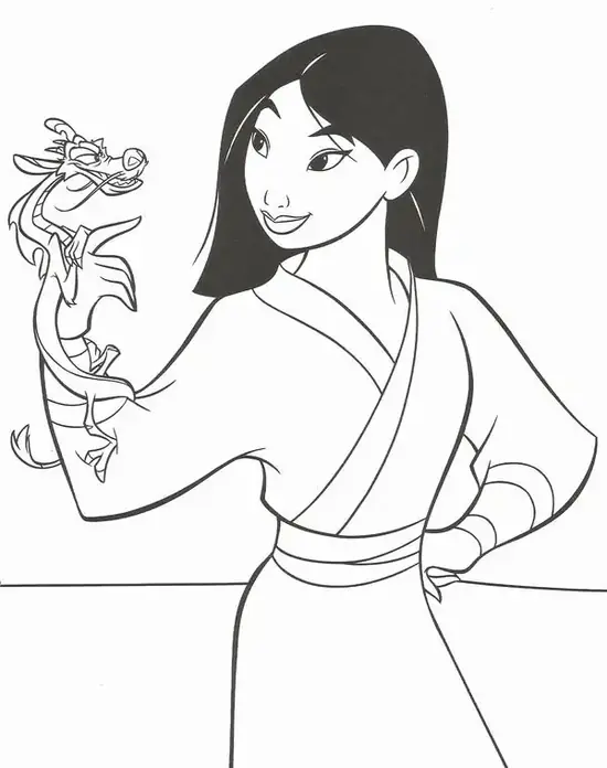71 61 Tranh Tô Màu Công Chúa Mulan cưỡi Khan giúp bé khám phá câu chuyện hiếu thảo