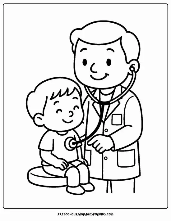 110 Tranh Tô Màu Bác Sĩ Y Tá Bệnh Viện giúp bé khám phá công việc chữa bệnh hằng ngày