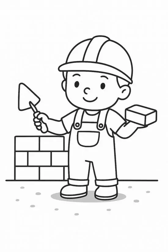 110 Tranh Tô Màu Dụng Cụ Nghề Xây Dựng giúp bé khám phá búa, xẻng, bay xây và mũ bảo hộ