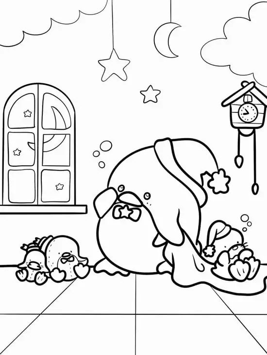 12 In tranh tô màu Tuxedosam đơn giản cho bé mẫu giáo yêu Sanrio, kem ngọt và phụ kiện thời trang