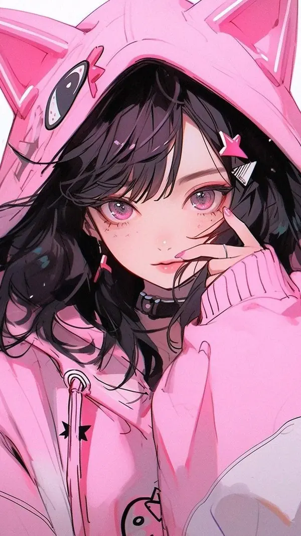 79 Ảnh Anime Nữ Cute đầy vẻ ngây thơ, mái tóc bay nhẹ và góc nhìn cận mặt cuốn hút