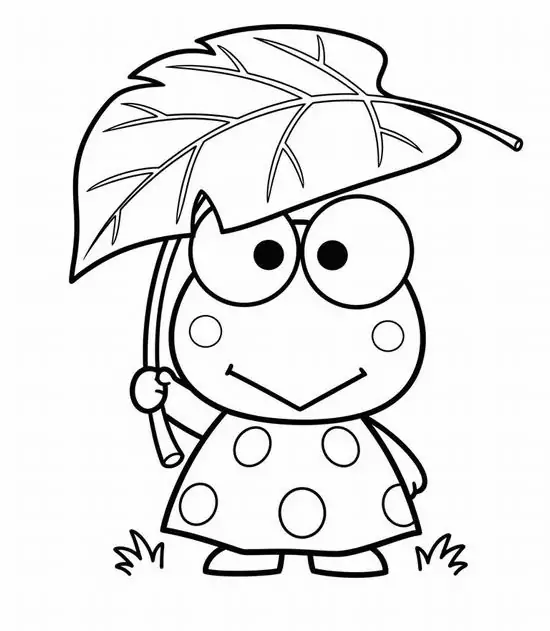 25 Tranh bé tập tô màu Keroppi trước ngôi nhà lá sen, gia đình Hasunoue đứng gần nhau với áo nhỏ và nụ cười ấm áp