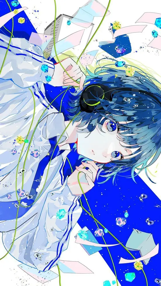 Cạnh tách cà phê nhỏ, bàn phím cơ nằm dưới hình cô gái anime đang đọc sách, tổng thể gọn gàng và hợp góc học tập.