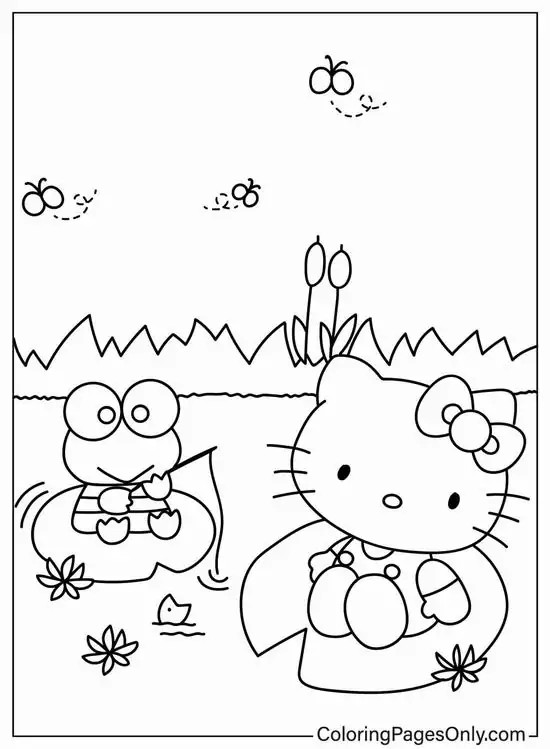 31 Không khí lễ hội Sanrio trong bản vẽ đen trắng Keroppi hiện lên qua đèn lồng, áo sọc và nụ cười rộng