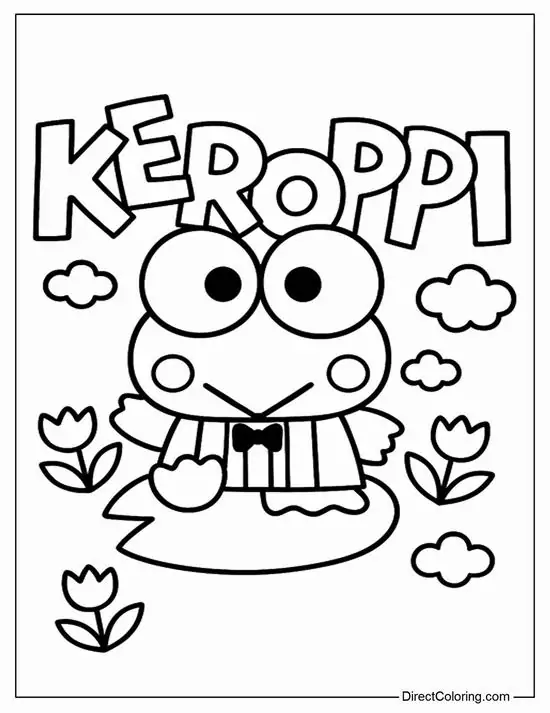 55 Tranh Tô Màu Ếch Keroppi dễ tô cho trẻ mầm non yêu các nhân vật Sanrio vui tươi