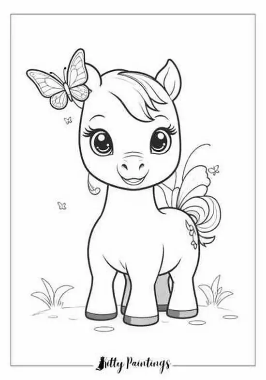 25 File in rõ nét chú ngựa Pony công chúa đội vương miện, bờm dài óng ả, mắt long lanh và váy choàng nhỏ xinh