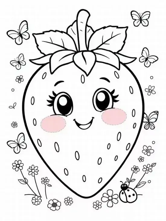 21 Bé trai đang tưới nước cho cây dâu, bình tưới nghiêng nhẹ và vài giọt nước rơi xuống luống đất
