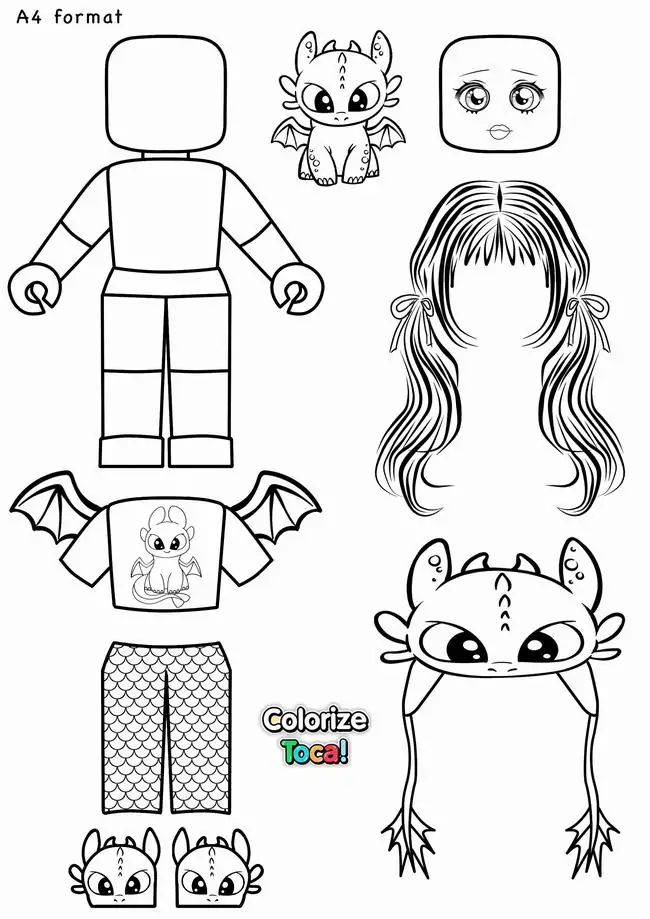 Bộ 20 tranh tô màu búp bê giấy Roblox cute nhiều trang phục giúp bé phát triển thẩm mỹ