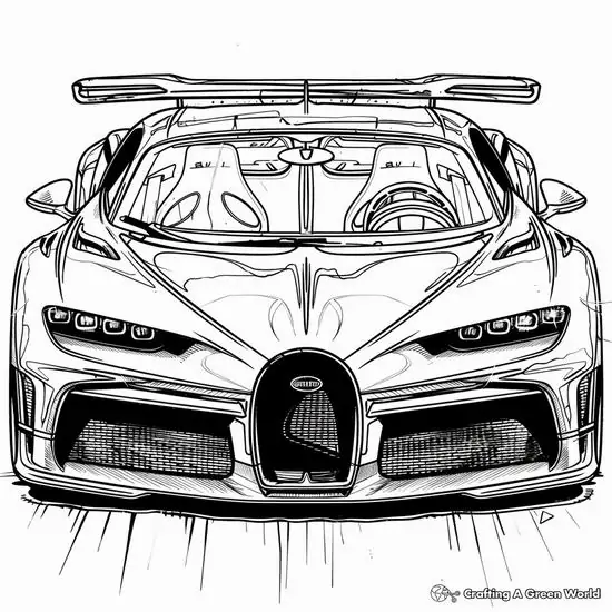 14 Siêu xe Bugatti mui trần sang trọng với lưới tản nhiệt hình móng ngựa đặc trưng đang đỗ trực diện trên đường băng phẳng lặng.