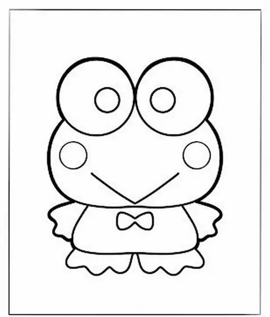 2 Chú ếch xanh Sanrio đứng thẳng với mắt tròn, má hồng, nụ cười chữ V và chiếc nơ nhỏ trước ngực